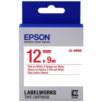 Картридж с лентой Epson LK4WRN принтеров LW-300/400/400VP/700 Std Red/Wht 12mm/9m (C53S654011)