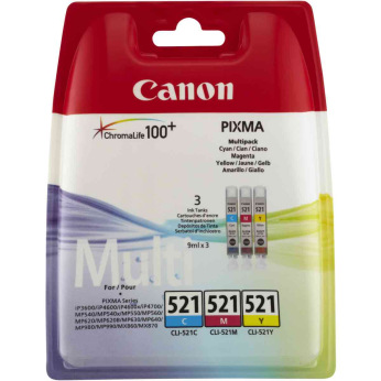 Canon 521 MultiPack Набор Картриджей (2934B010) Cyan, Magenta, Yellow