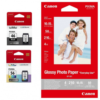 Картридж для Canon PIXMA E3140 CANON 46+56+PhotoPaper  Black/Color 9059B003