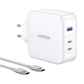 Зарядний пристрій GanTech USB-A+2*USB-C 140W White with USB-C to USB-C Cable 1.5M CD289/15339 (CD289/15339)