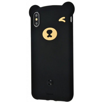 Чехол Baseus для iPhone XS Bear Silicone, Black (WIAPIPH58-BE01)