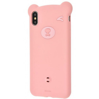 Чохол Baseus для iPhone XS Bear Silicone, Pink (WIAPIPH58-BE04)