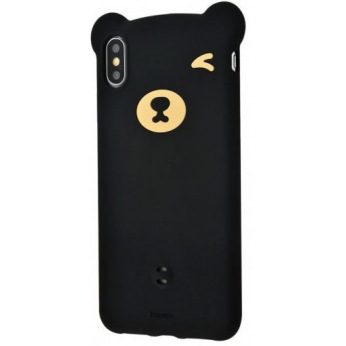 Чехол Baseus для iPhone XS Max Bear Silicone, Black (WIAPIPH65-BE01)
