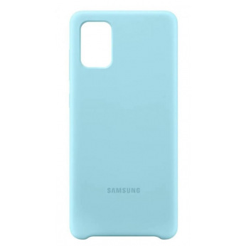 Чехол Samsung Silicone Cover для смартфона Galaxy A71 (A715F) Blue (EF-PA715TLEGRU)