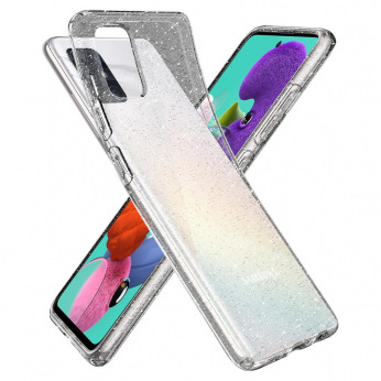 Чехол Spigen для Galaxy A51 Liquid Crystal Glitter, Crystal Quartz (ACS00932)