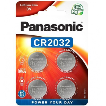 Батарейка Panasonic CR 2032 BLI 4 LITHIUM (CR-2032EL/4B)
