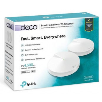 Домашня Mesh Wi-Fi система TP-Link (2шт у комплект) AC2200/2xLAN Gigabit Ports/1xUSB 2.0 Deco M9 Plus(2-Pack) (Deco M9 Plus(2-Pack))