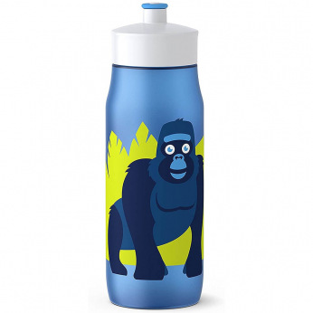 Детская бутылка для питья Tefal 0,6 л, голубая/декор "Горилла" (K3201312)