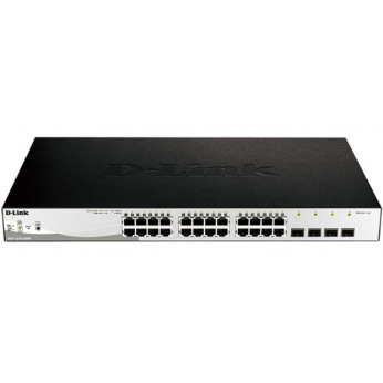 Комутатор D-Link DGS-1210-28MP 24x1GE PoE, 4xSFP/1GE Combo, PoE бюджет 370W, Smart (DGS-1210-28MP)