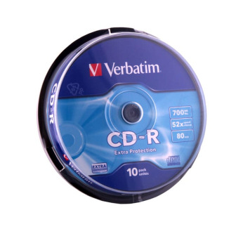 Диск Verbatim CD-R 700 MB/80 min 52x Cake Box 10шт (43437)