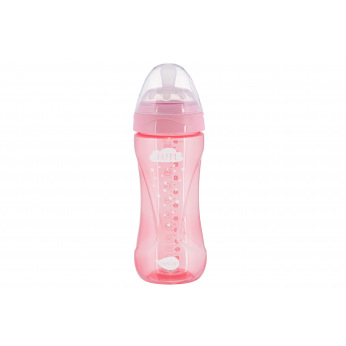 Детская Антиколиковая бутылочка Nuvita NV6052 Mimic Cool 330мл розовая (NV6052PINK)