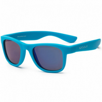Детские солнцезащитные очки Koolsun неоново-голубые серии Wave (Розмір: 3+) (KS-WANB003)