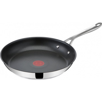 Сковорода Tefal Jamie Oliver Cooks Direct, 24см, покрытие Titanium 2Х, индукция, Thermo-Spot, нерж.сталь. (E3040455)