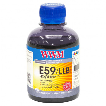 Чорнило WWM E59 Light Light Black для Epson 200г (E59/LLB) водорозчинне