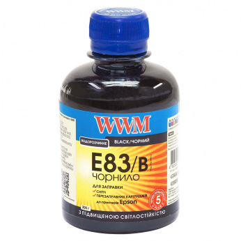 Чернила Светостойкие для Epson L605 WWM E83  Black 200г E83/B