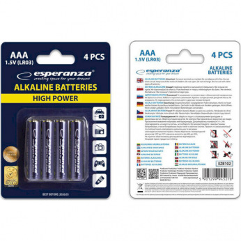 Батарейка Esperanza Bateries Alkaline (EZB102) AAA/LR03 BL 4шт (EZB102)