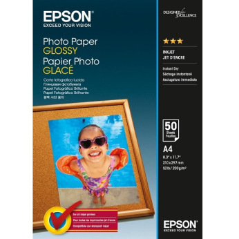 Фотобумага Epson Glossy Photo Paper 200 г/м кв, A4, 50 л. (C13S042539)