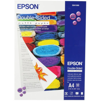 Фотобумага Epson Double-Side Mate Paper Матовая двухсторонняя 178Г/м кв, А4, 50л (C13S041569)