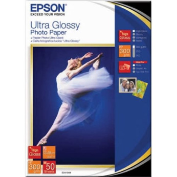 Фотопапір Epson Ultra Glossy Photo Paper Глянцевий 300Г/м кв, 13х18см, 50л (C13S041944BH)