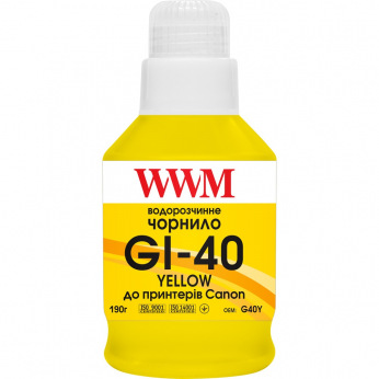 Чорнило для Canon PIXMA G7040 WWM GI-40  Yellow 190г G40Y