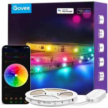 Стрічка Govee H618A LED Strip Light, 5м, RGBIC, WI-FI/Bluetooth, білий (H618A3D1)