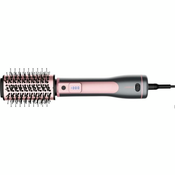 Фен-щітка Ardesto  Brush Pink Touch, 1200Вт, 2 темп. режими, LED-дісплей, функція іонізації , 4 насадки, сірий+ рожевий (HD-CR300PT)