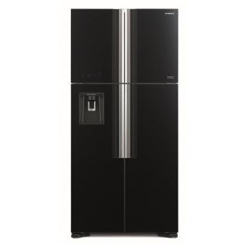 Холодильник Hitachi R-W660PUC7GBK верх. мороз./4 двери/ Ш855xВ1835xГ745/ 540л /A+ /Черный (стекло) (R-W660PUC7GBK)