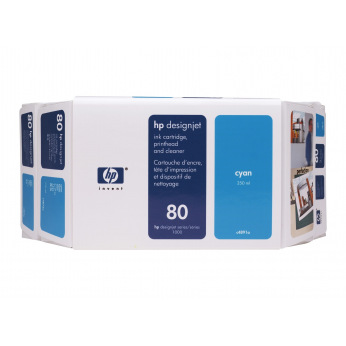 Картридж для HP Designjet 1055 HP 80 Cart+PH+Cleaner  Cyan C4891A