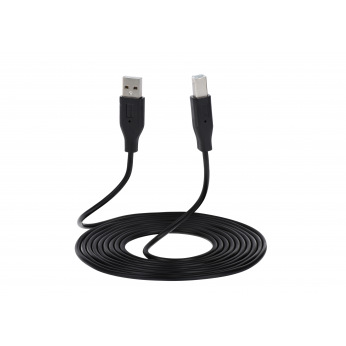 Кабель 2E USB 2.0 (AM/BM) DSTP, black, 3m (2E-W-3169m3)