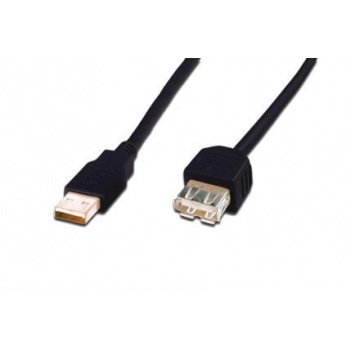 Кабель ASSMANN USB 2.0 (AM/AF) 5.0m, black (AK-300202-050-S)