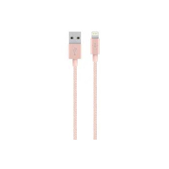 Кабель BELKIN MIXIT PREMIUM METALLIC Lightning to USB (2.4A), 1.2m, rose gld (F8J144BT04-C00)