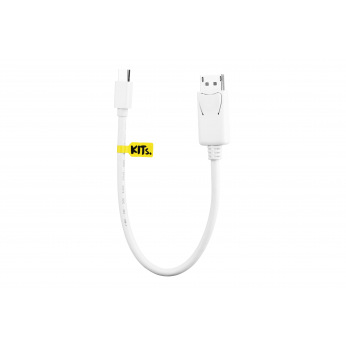 Кабель KITs MiniDisplayPort to DisplayPort(AM/AM), white, 0.3m (KITS-FL-001)