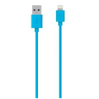 Кабель USB 2.0 Belkin Lightning charge/sync cable 1.2m, Blue/Синій (F8J023bt04-BLU)