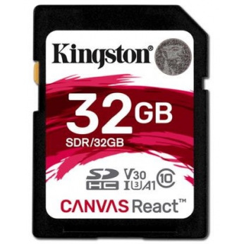 Карта пам’яті Kingston 32GB SDHC C10 UHS-I U3 R100/W80MB/s (SDR/32GB)
