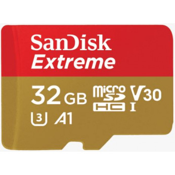 Карта пам’ятi SanDisk 32GB microSDHC V30 UHS-I U3 R100/W60MB/s Extreme Action + SD (SDSQXAF-032G-GN6AA)