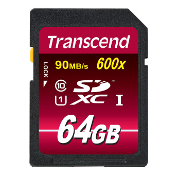 Карта памяти Transcend 64GB SDXC C10 UHS-I R90MB/s (TS64GSDXC10U1)