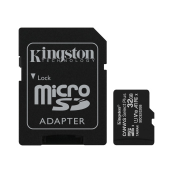 Карта пам’яті Kingston 32GB microSDHC C10 UHS-I R100MB/s Canvas Select Plus + SD (SDCS2/32GB)