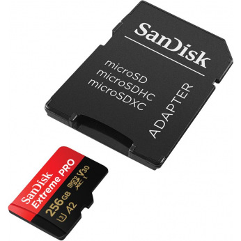 Карта пам’ятi SanDisk 256GB microSDXC C10 UHS-I U3 R170/W90MB/s Extreme Pro V30 + SD (SDSQXCZ-256G-GN6MA)