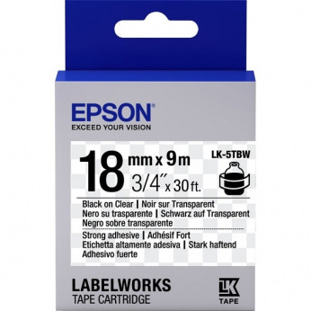 Картридж Epson LK-5TBW Strng adh Black/Clear 18mm x 9m (C53S655011)