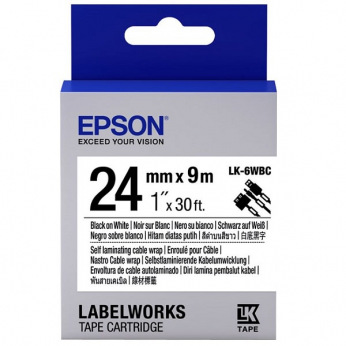 Картридж Epson LK-6WBC Cable wrap Black/White 24mm x 9m (C53S656901)