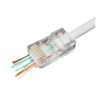 Конектор RJ45, UTP, з наскрізними отворами, 8p8c ( 100шт пакунок) KD-PG8032-C5e (KD-PG8032-C5e)