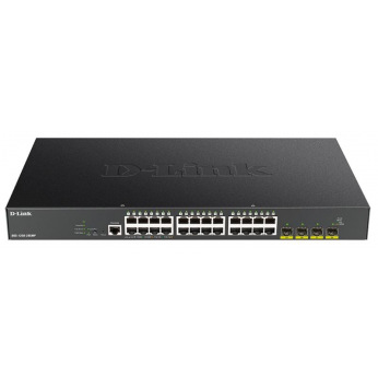 Комутатор D-Link DGS-1250-28XMP 24x1GE PoE, 4xSFP+, 370W, Smart (DGS-1250-28XMP)