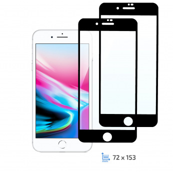 Комплект 2 в 1 защитные стекла 2E Basic для Apple iPhone 7/8 Plus, FCFG, Black (2E-IP-7-8P-IBFCFG-BB)