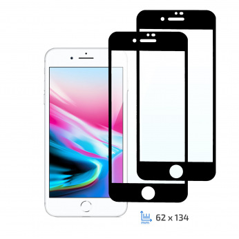 Комплект 2 в 1 защитные стекла 2E Basic для Apple iPhone 7/8 FCFG, Black (2E-IP-7-8-IBFCFG-BB)