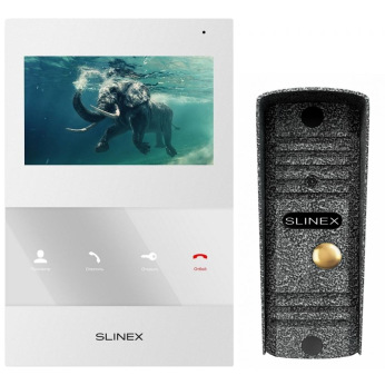 Комплект відеодомофона Slinex SQ-04 White + Панель ML-16НR Grey Antiq (SQ-04_W+ML-16HR_A)