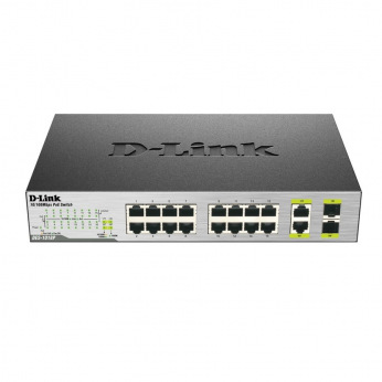 Коммутатор D-Link DES-1018P 16xFE (8xFE PoE, 8xFE), 2xSFP/GE/Combo, 80W (DES-1018P)