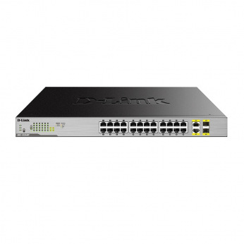 Коммутатор D-Link DGS-1026MP 24x1GE PoE, 2xSFP/GE/Combo, 370W, Неуправляемый (DGS-1026MP)