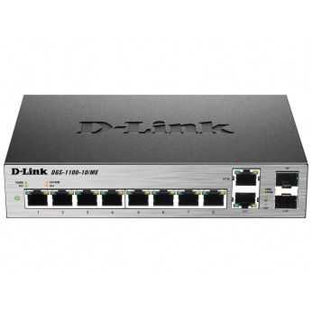 Коммутатор D-Link DGS-1100-10/ME 8x1GE, 2xSFP/1GE (combo) MetroEthernet Smart (DGS-1100-10/ME)