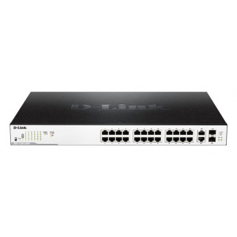 Коммутатор D-Link DGS-1100-26MP 24x1GE w/PoE, 2xSFP/1GE Combo, PoE 370Вт, EasySmart (DGS-1100-26MP)