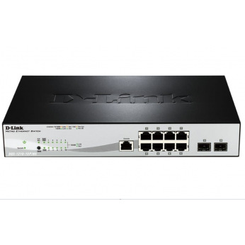 Коммутатор D-Link DGS-1210-10P/ME 8x1GE PoE, 2xSFP(1G), Metro Ethernet (DGS-1210-10P/ME)